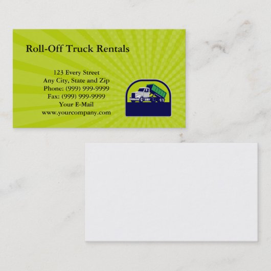 半円Rの上の名刺のロールオフのトラックの側面 名刺 (正面/裏面)