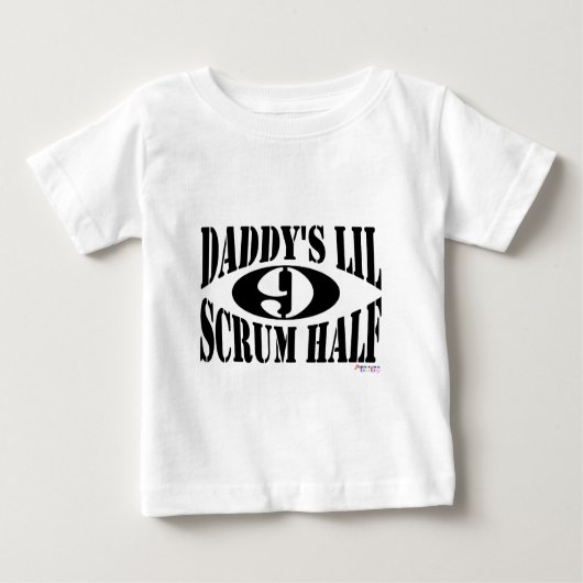 半分お父さんのLilのスクラム ベビーTシャツ (正面)