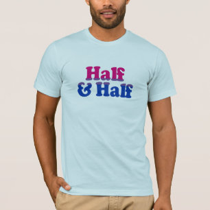 半分と半分 Tシャツ