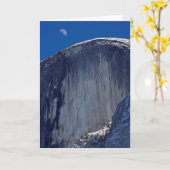 半分のドームの上に上がる半月 カード (黄色い花)