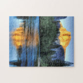 半分のドームの金ライト ジグソーパズル (横)