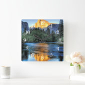 半分のドームの金ライト スクエア壁時計 (ホーム)