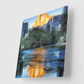 半分のドームの金ライト スクエア壁時計 (傾斜)