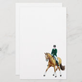 半分のパス湾の馬場馬術の馬の文房具 便箋 (正面/裏面)