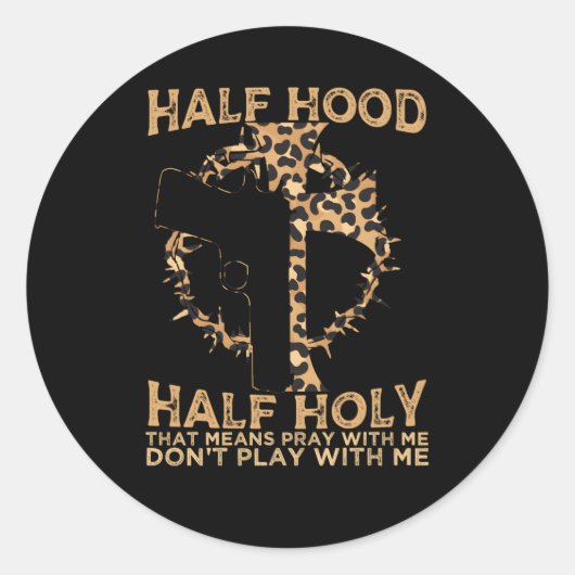 半分のフード祈半分の神聖な私と一緒に™は遊ない ラウンドシール (正面)