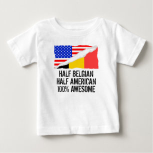 半分のベルギーの半分のアメリカの素晴らしい ベビーTシャツ