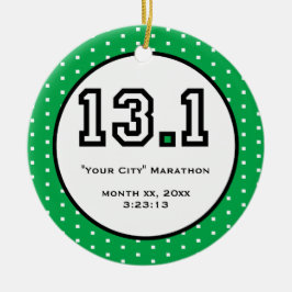 半分のマラソンのオーナメント セラミックオーナメント