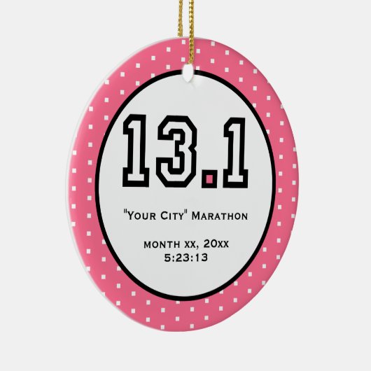 半分のマラソンのオーナメント セラミックオーナメント (右)