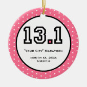 半分のマラソンのオーナメント セラミックオーナメント (正面)