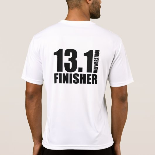 半分のマラソンのフィニッシャー-黒 Tシャツ (裏面)
