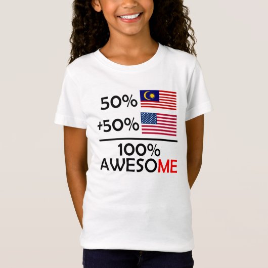 半分のマレーシアの半分のアメリカ人 Tシャツ (正面)
