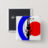 半分のモダンなターゲットの引き分けのScoter 缶バッジ (正面&裏面)