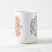 半分のロービング(Brain Pun & Watercolored花模様) コーヒーマグカップ (中央)