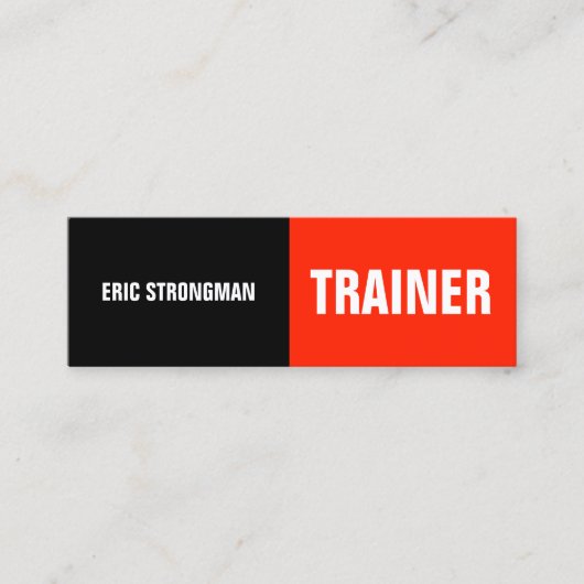 半分の割れ目の黒の赤 スキニー名刺 (正面)