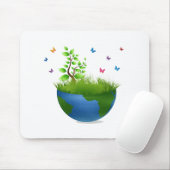 半分の地球の草butterflies.png マウスパッド (マウス)