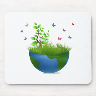 半分の地球の草butterflies.png マウスパッド