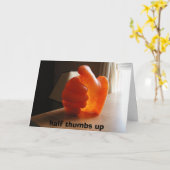 半分の親指 カード (黄色い花)