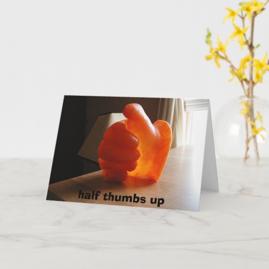 半分の親指 カード (黄色い花)