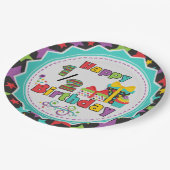 半分の誕生祝いの紙皿 ペーパープレート (アングル)