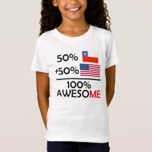 半分チリの半分のアメリカ人 Tシャツ