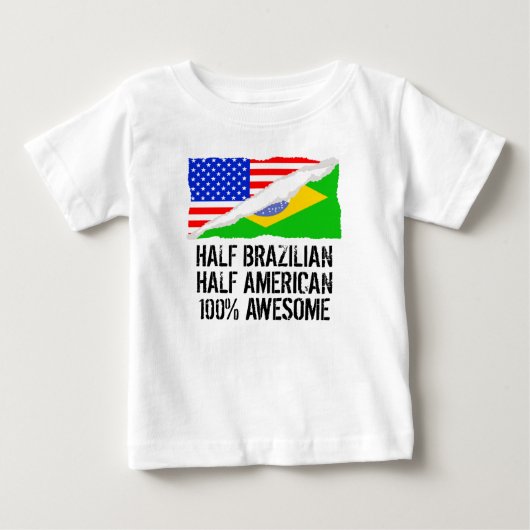 半分ブラジルの半分のアメリカの素晴らしい ベビーTシャツ (正面)