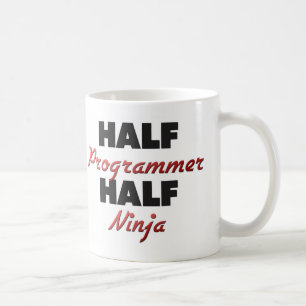 半分プログラマー半分の忍者 コーヒーマグカップ