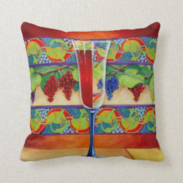 半分入ったワイングラス クッション