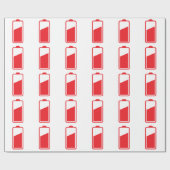 半分入った赤い電池 ラッピングペーパー (フラット)