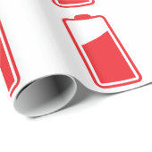 半分入った赤い電池 ラッピングペーパー (ロールコーナー)