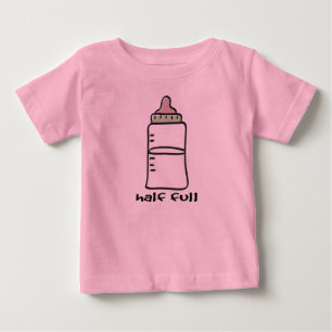 半分入った-おもしろいなベビーのTシャツ ベビーTシャツ