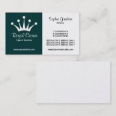 半分及び半分(王冠深緑色) - (金ゴールド) 名刺 (正面/裏面)