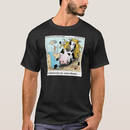 半分牛半分人魚のモーメイド 冗談グッズ Tシャツ (正面)