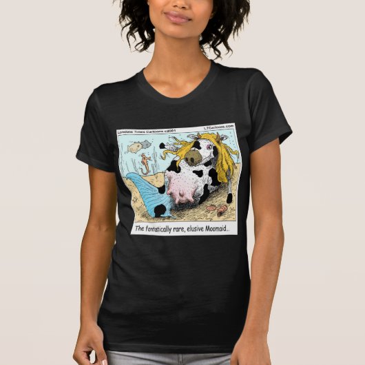 半分牛半分人魚のモーメイド 冗談グッズ Tシャツ (正面)