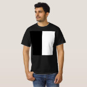 半分白半分黒、半分黒半分白 Tシャツ (正面フル)