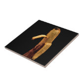 半分皮をむいたバナナの静物画 タイル (側面)