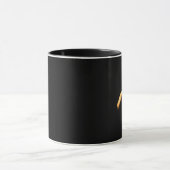 半分皮をむいたバナナの静物画 マグカップ (中央)