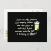 半分空っぽのガラス ポストカード (正面/裏面)