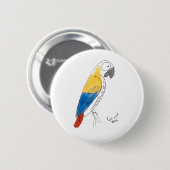 半分色のオウム 缶バッジ (正面&裏面)