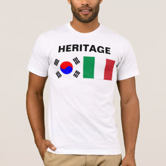 半分韓国の、半分のイタリア語 Tシャツ