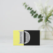 半分黒く黄色い専門の縞模様 名刺 (スタンド正面)