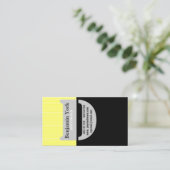 半分黒く黄色い専門の縞模様 名刺 (スタンド正面)