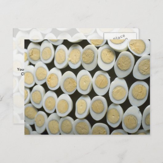 半割り懸命ゆで卵の美味しい装飾 ポストカード (正面/裏面)