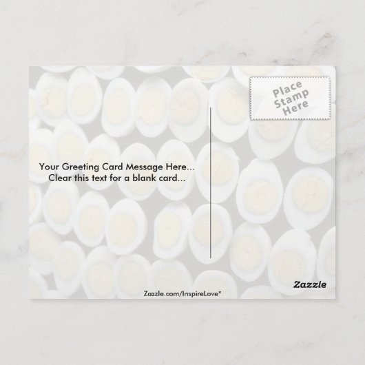 半割り懸命ゆで卵の美味しい装飾 ポストカード (裏面)