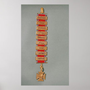 半島状の金ゴールドの十字、c.1813 ポスター
