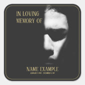 半影の四角いステッカーの睡眠顔 スクエアシール (正面)