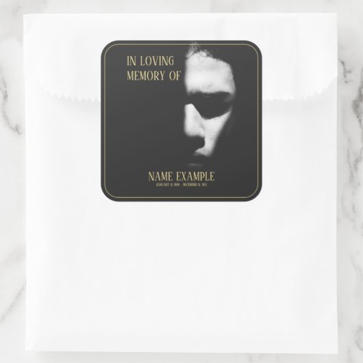 半影の四角いステッカーの睡眠顔 スクエアシール (バッグ)