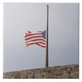 半旗の米国旗 (USA) タイル