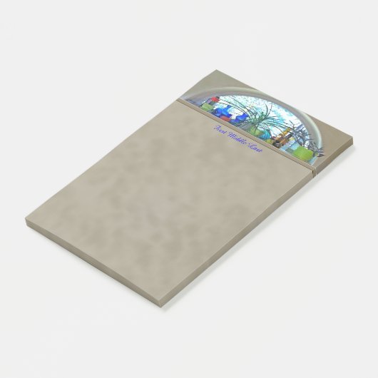 半月の窓の水彩画のデジタルアートワーク ポストイット (アングル)