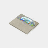 半月の窓の水彩画のデジタルアートワーク ポストイット (アングル)