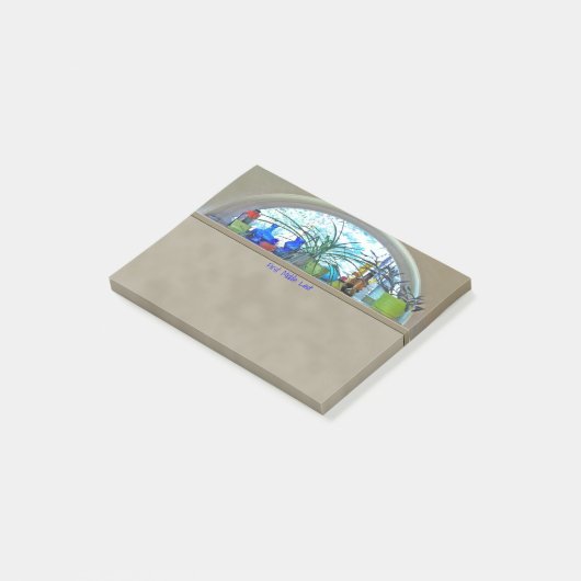 半月の窓の水彩画のデジタルアートワーク ポストイット (アングル)